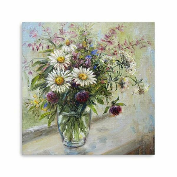 Palacedesigns 30 in. Pretty Vase of Flowers Canvas Wall Art, Green PA3101480